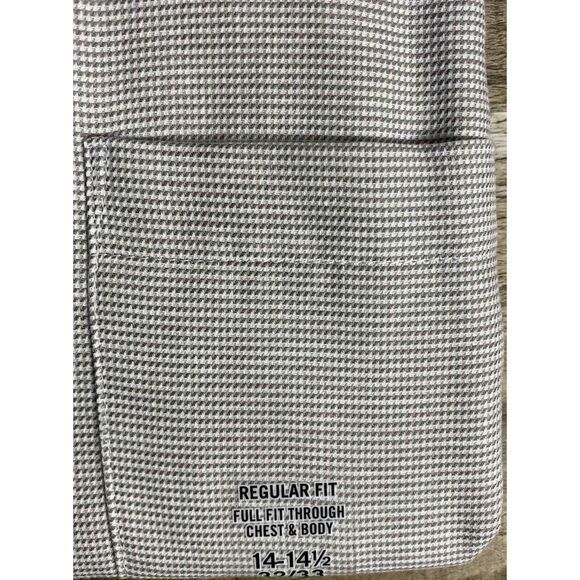 Van Heusen Men's Dress Shirt Regular fit Grey wrinkle free 14-14.5 32-33 Button - Picture 5 of 5